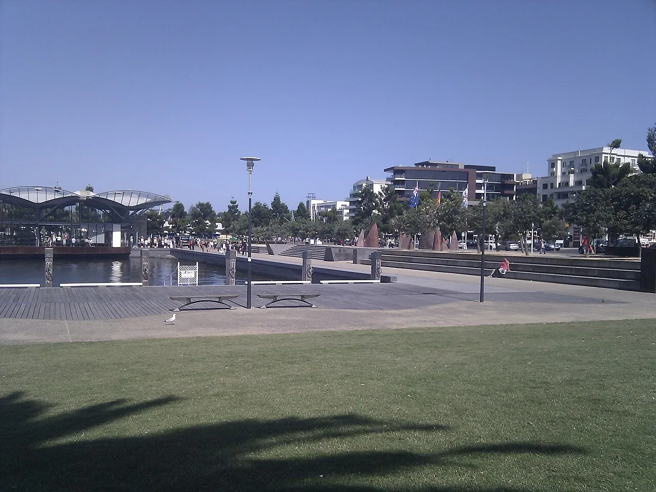 Geelong waterfront lawn and promenade